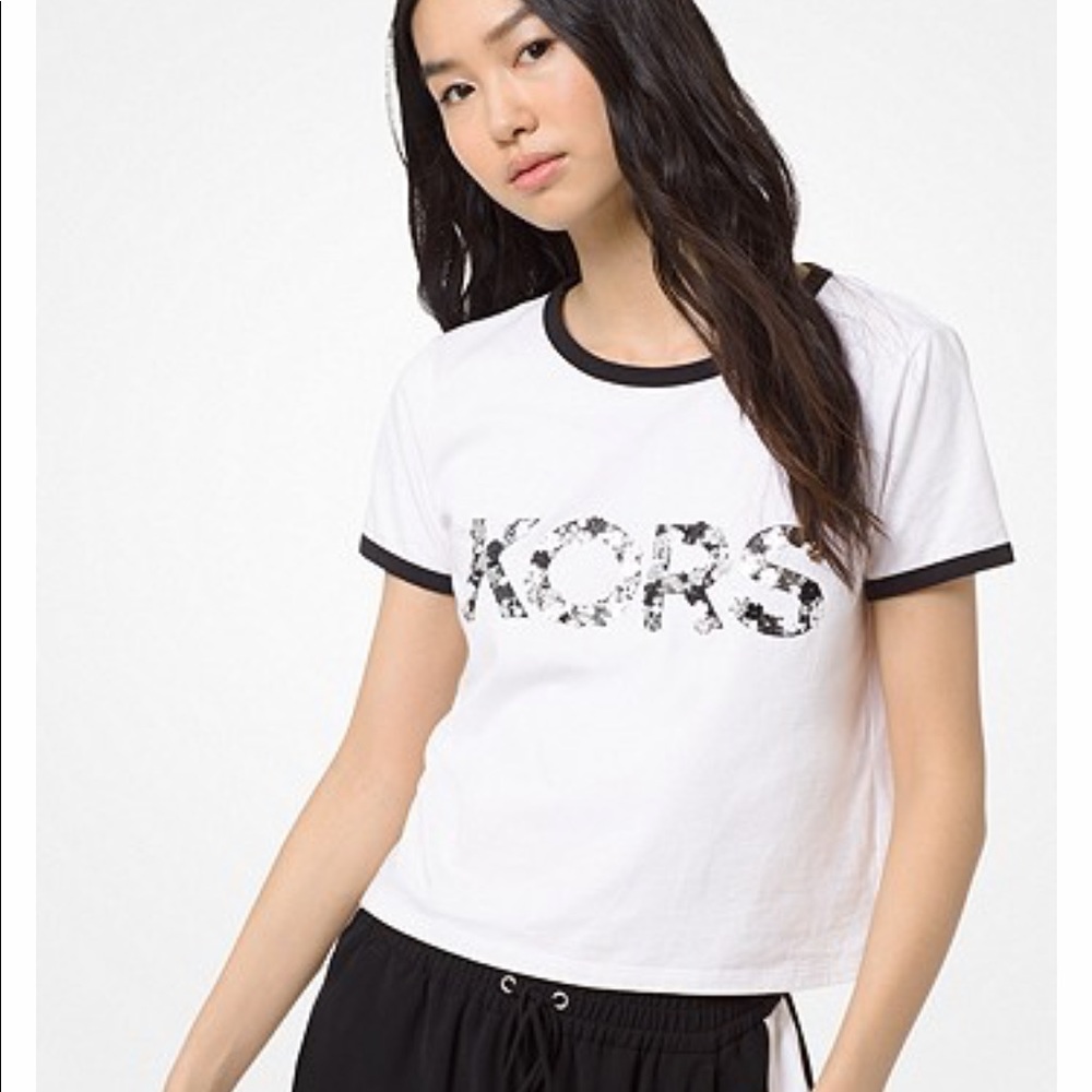 Michael Kors Embellished Cotton-Jersey T-Shirt